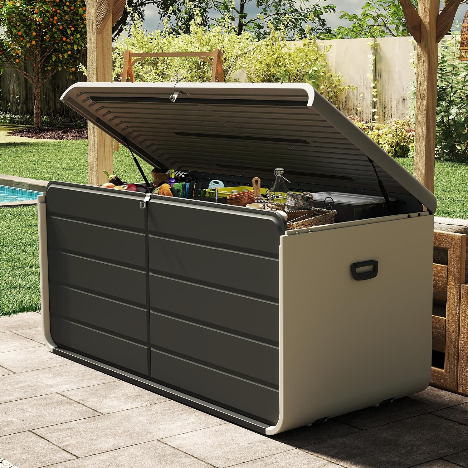 Garden Storage Box - Indoor Outdoor Storage Box 200 Gallon,