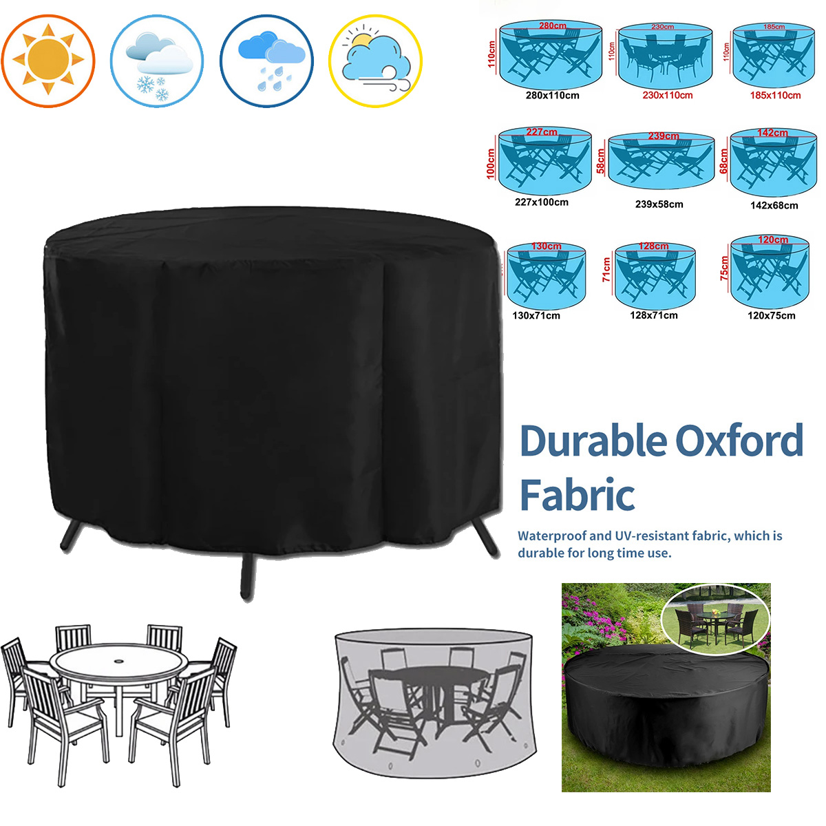 Outdoor Furniture Manufacturer - Round Cover Round Outdoor Garden Furniture