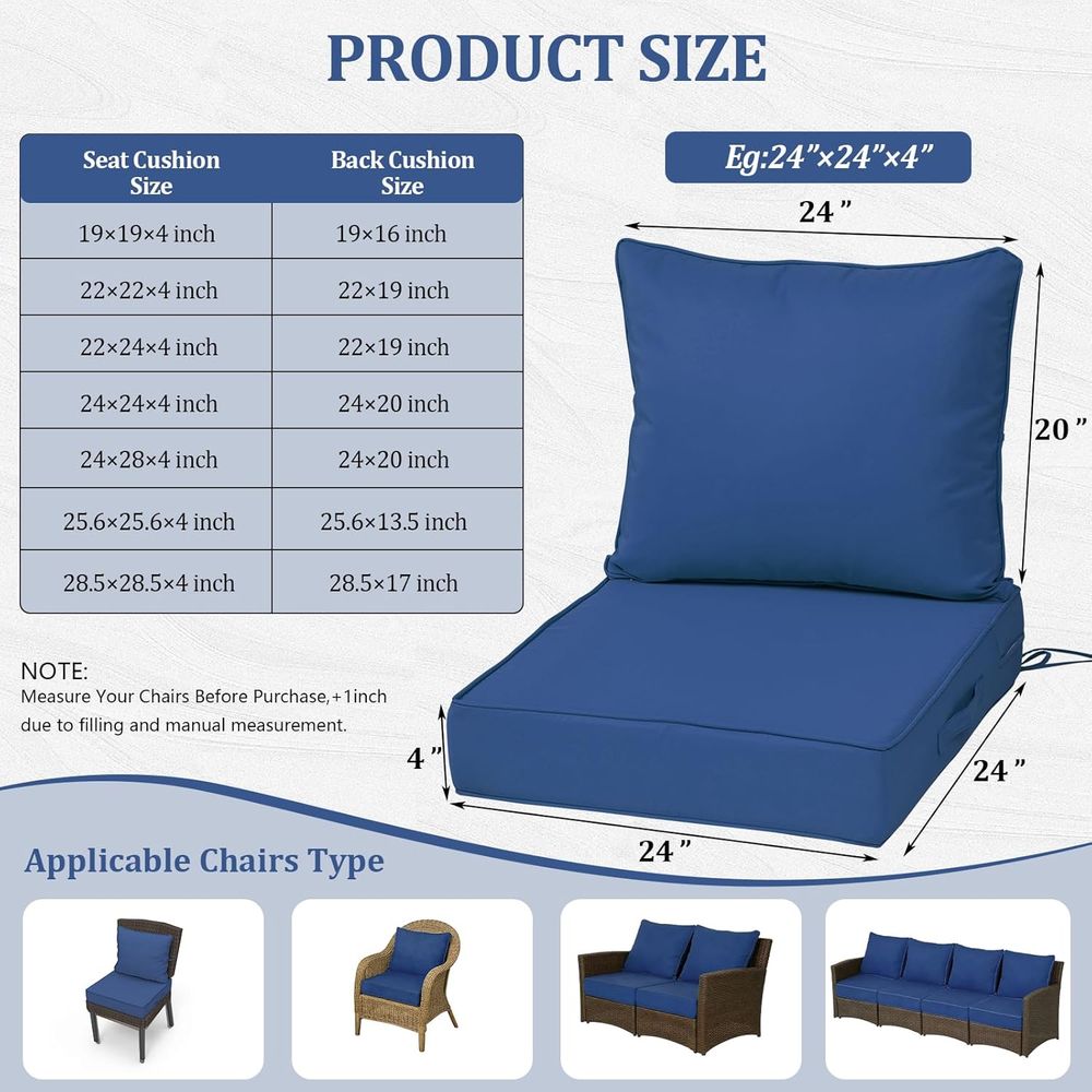24x24 Outdoor Deep Seat Cushio - Outdoor Furniture Waterproof review and price