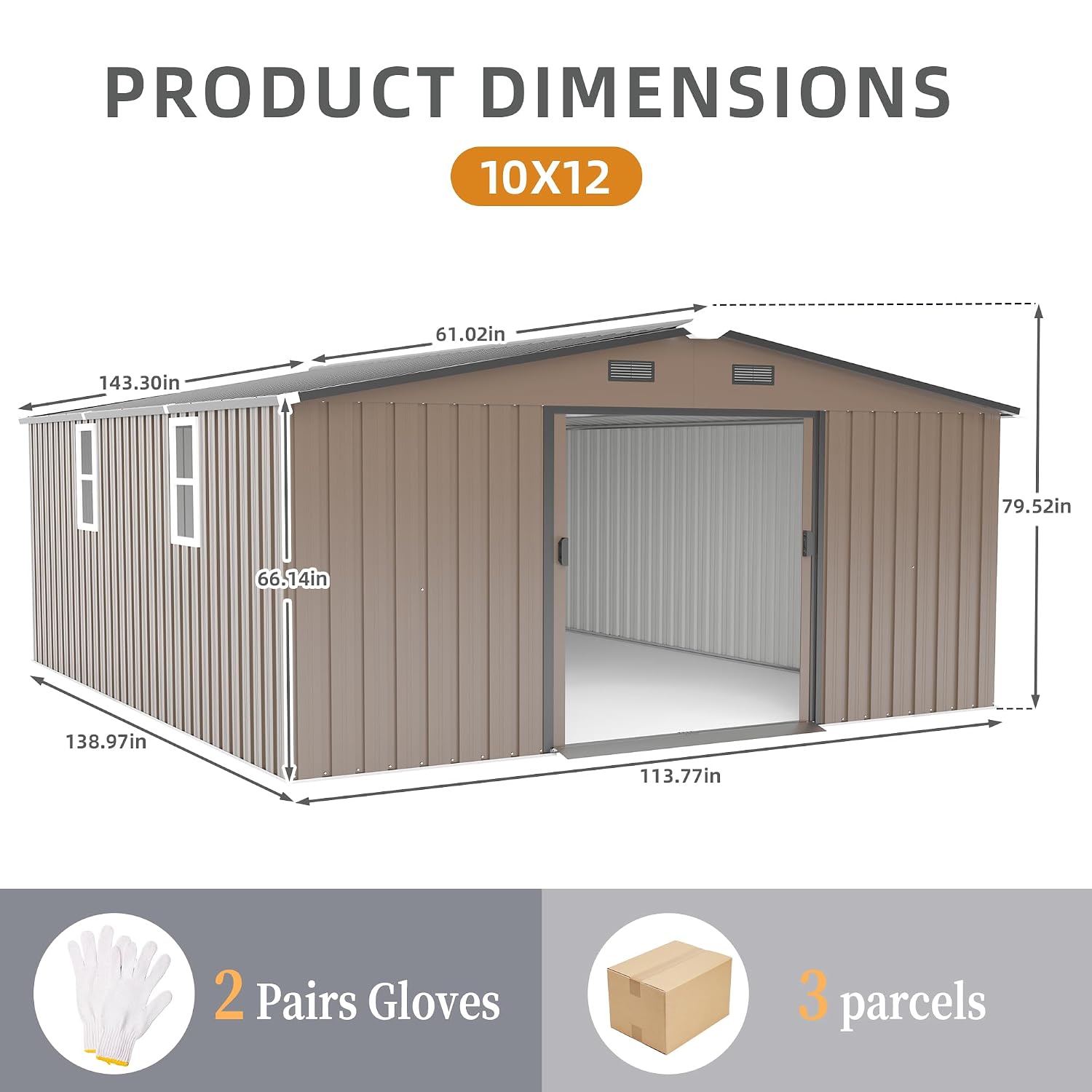 10x12 FT Outdoor Storage Shed, - Outdoor Furniture Metal review and price