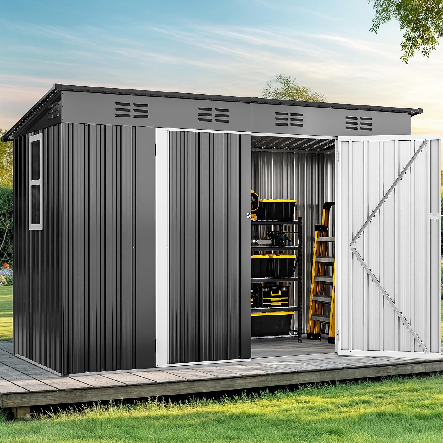 9' x 4' Outdoor Storage Shed w - Outdoor Furniture Heavy review and price