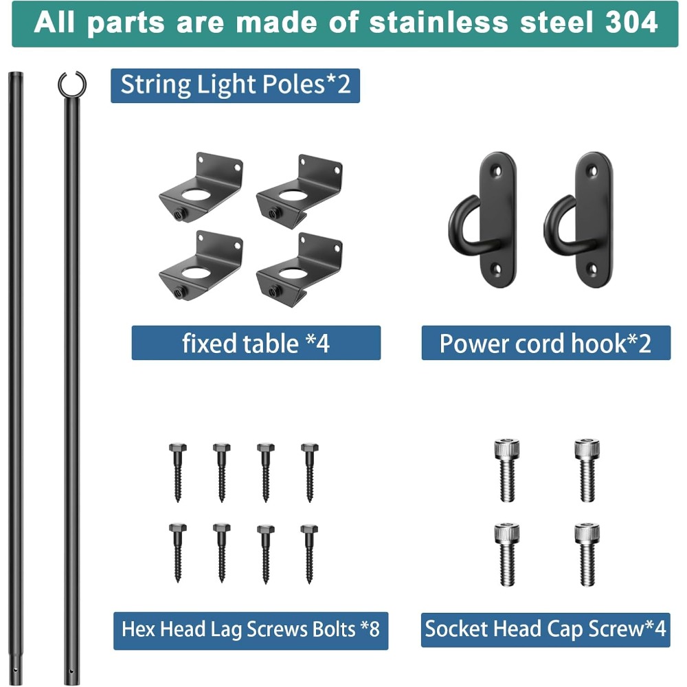 2 pack string light poles - st - Outdoor Furniture Set review and price