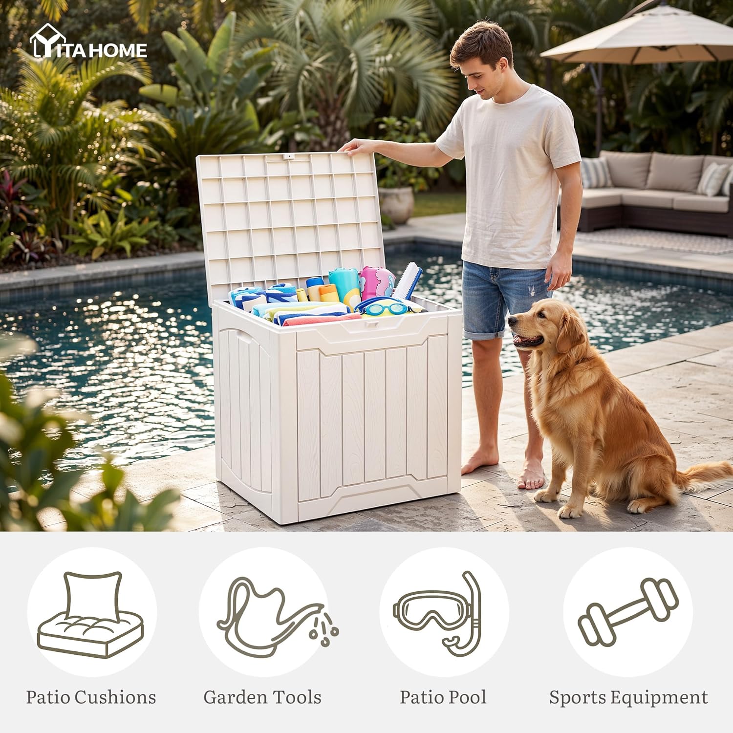 31 Gallon Deck Box Set of 2 Lo - Garden Storage Box review and price