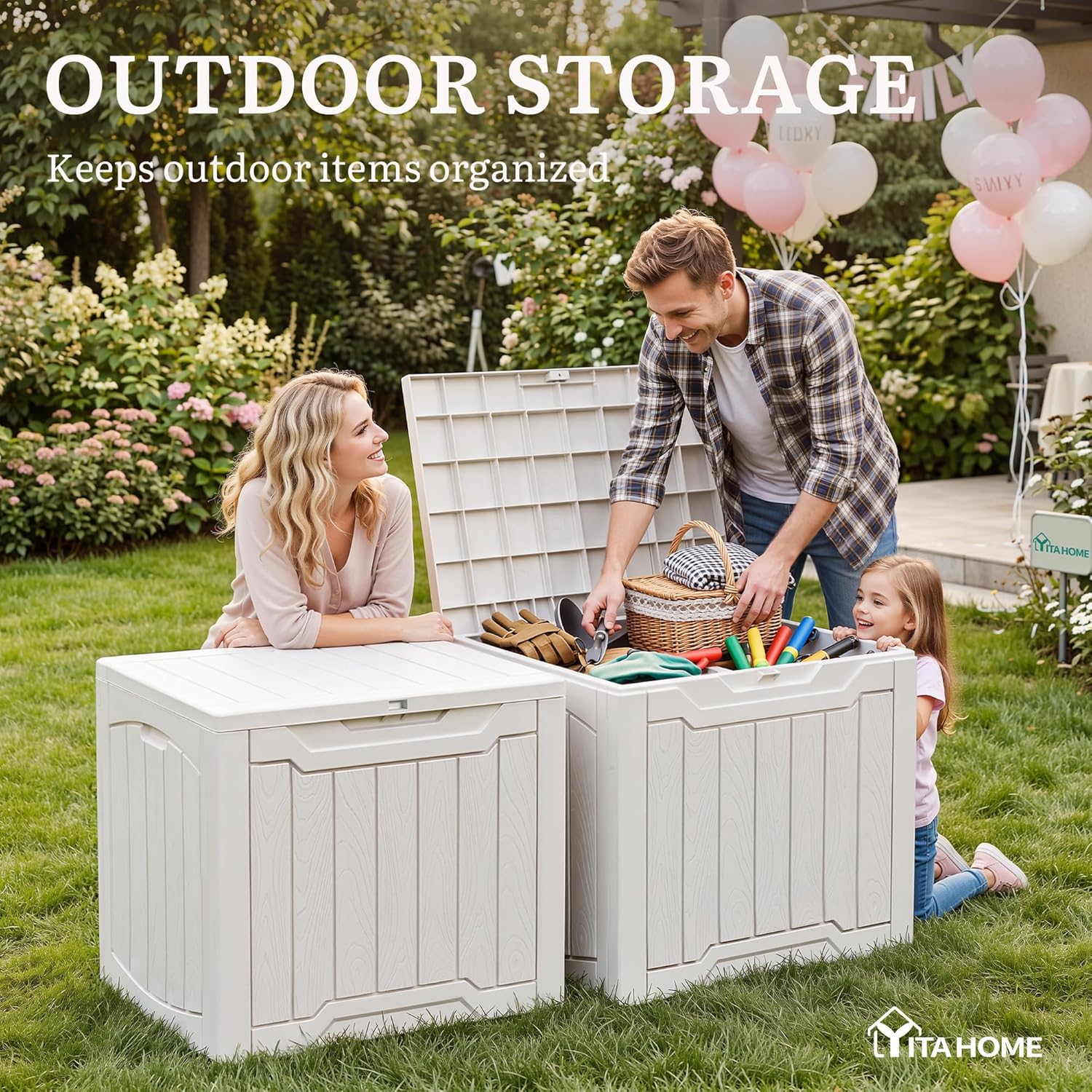 31 Gallon Deck Box Set of 2 Lo - Garden Storage Box review and price