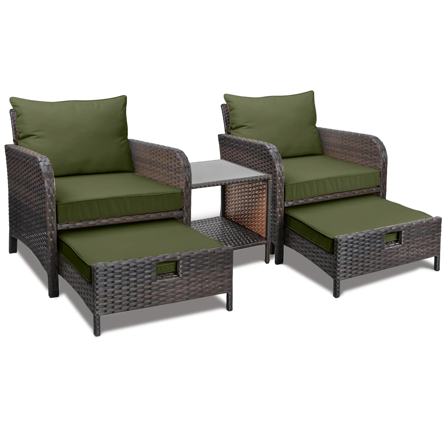 5 Piece PE Rattan Patio Set Ou - Outdoor Furniture Lounge Set review and price