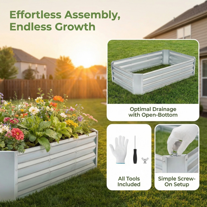 Large Bottomless Galvanized Ga - Garden Storage Box review and price