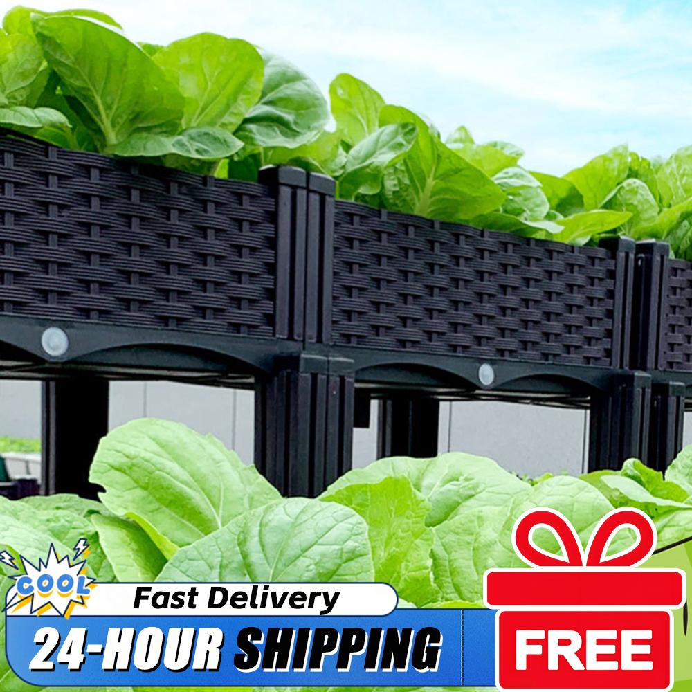 Plastic Raised Planter Box wit - Garden Storage Box review and price