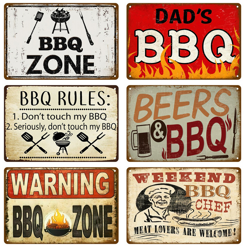 Vintage Tin Sign Dad`s BBQ Yar - Outdoor Furniture Zone review and price