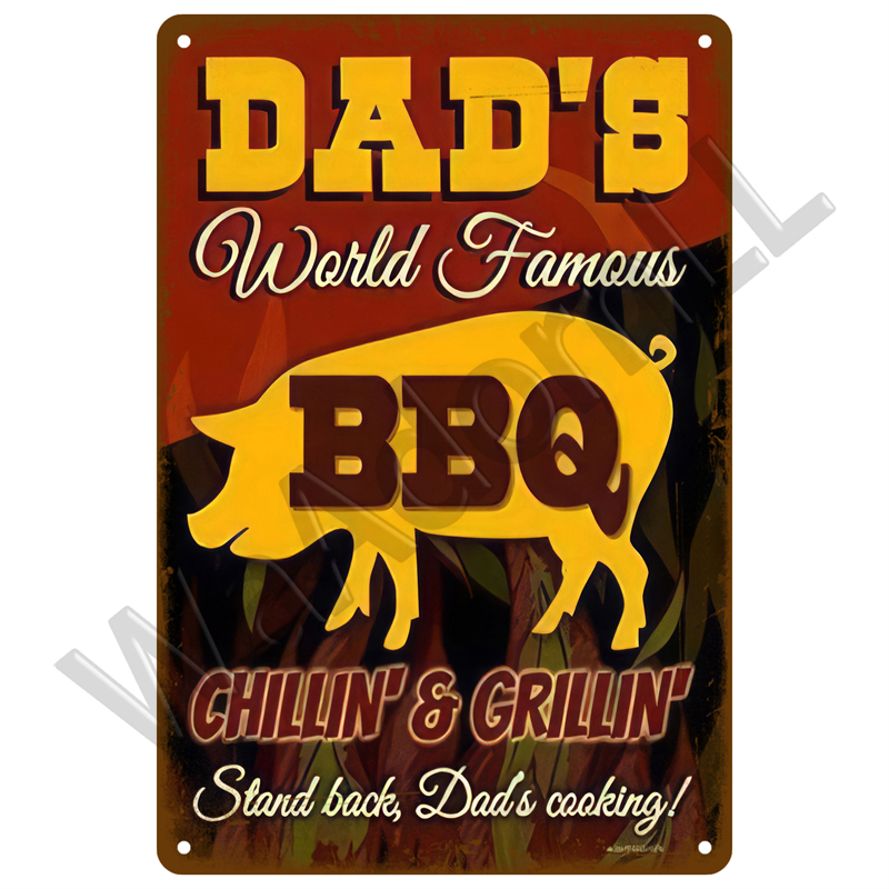 Vintage Tin Sign Dad`s BBQ Yar - Outdoor Furniture Zone review and price
