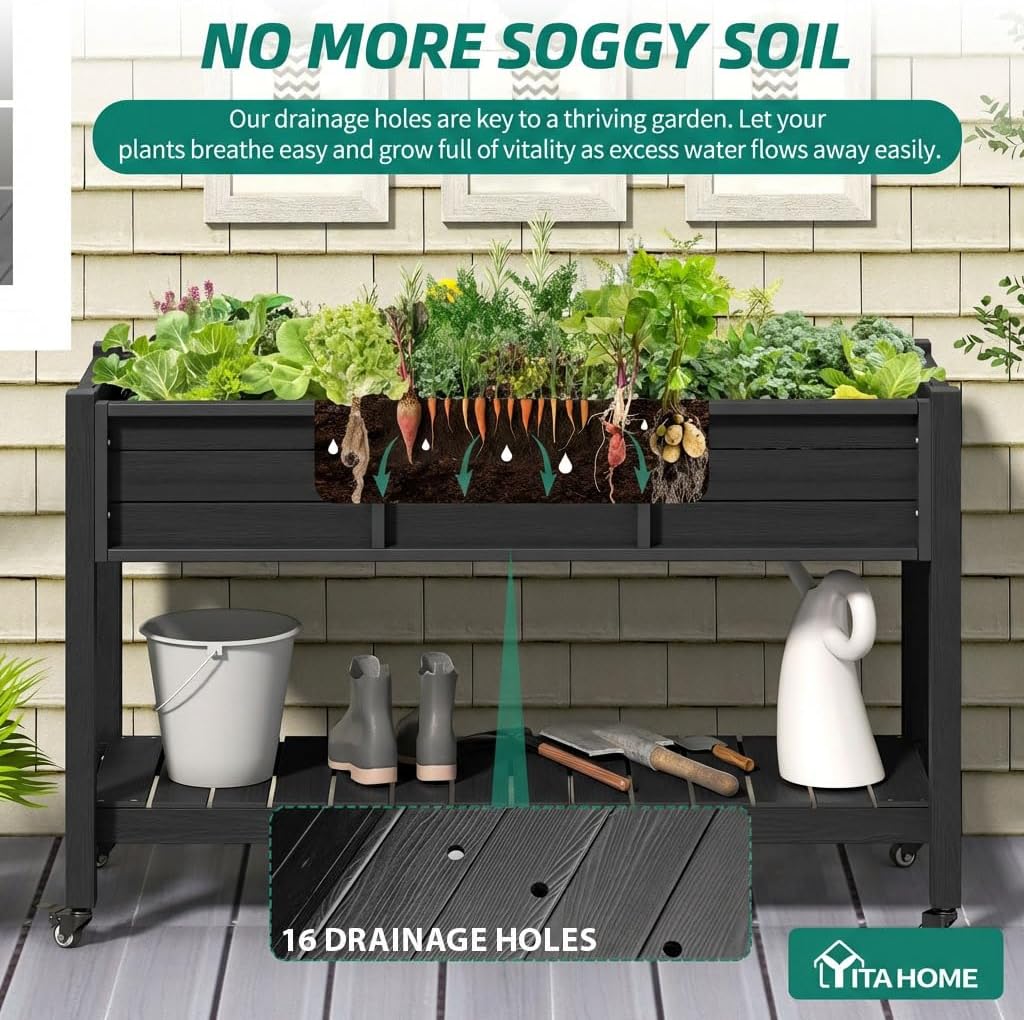 Elevated Raised Garden Bed Wit - Garden Storage Box review and price