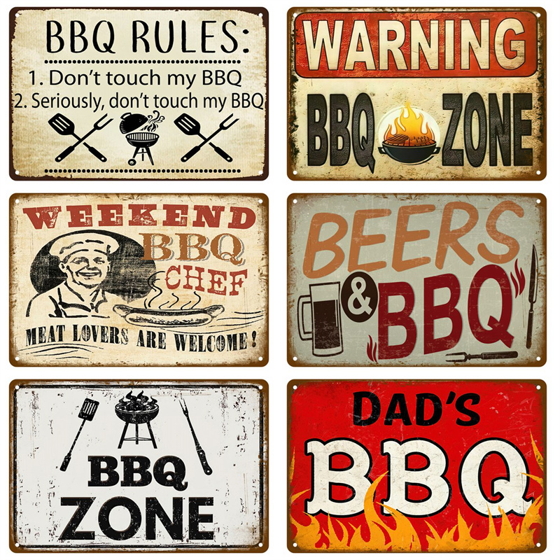 Vintage Tin Sign Dad`s BBQ Yar - Outdoor Furniture Zone review and price
