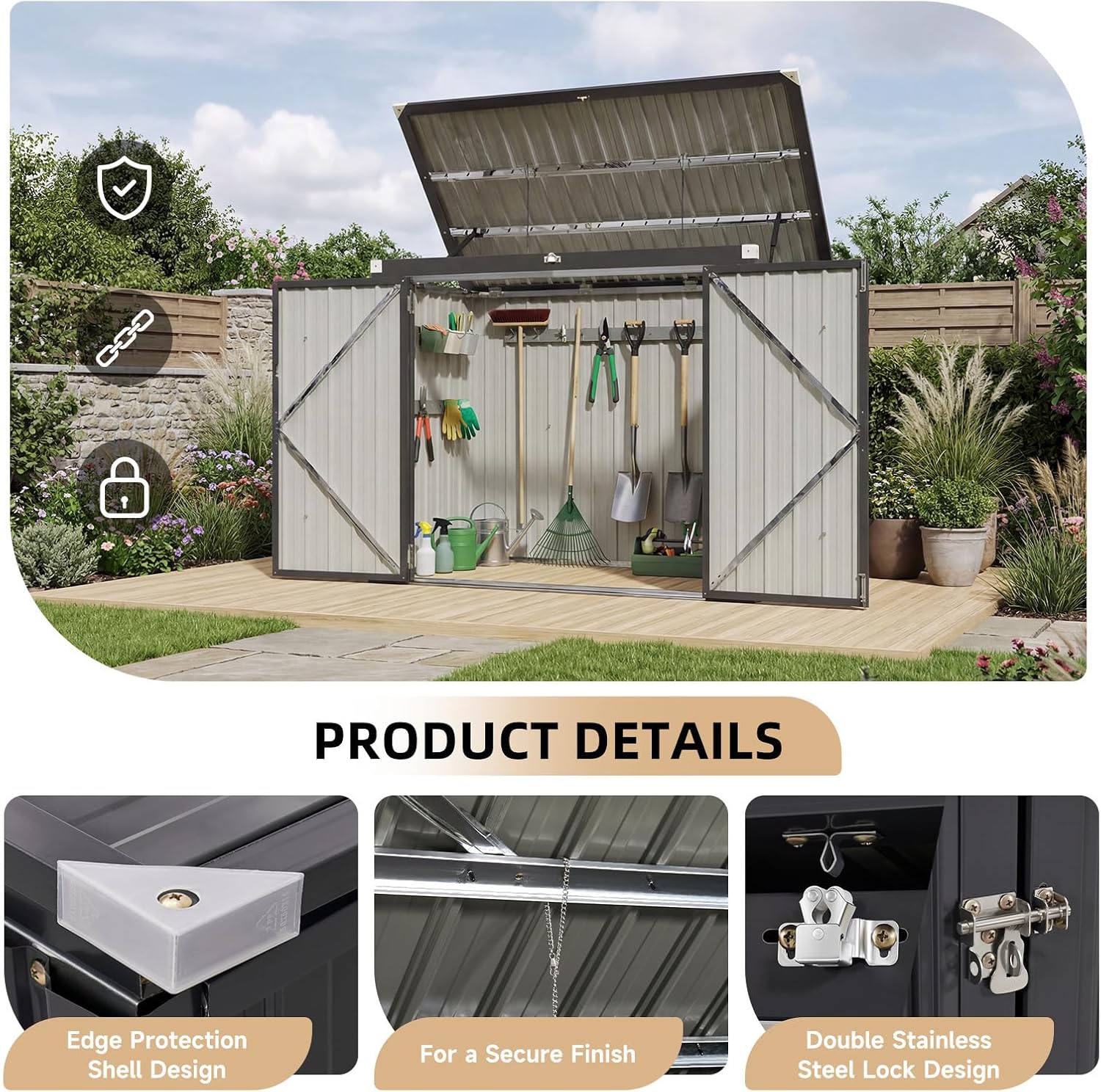 Outdoor Trash Can Storage Shed - Garden Storage Box review and price